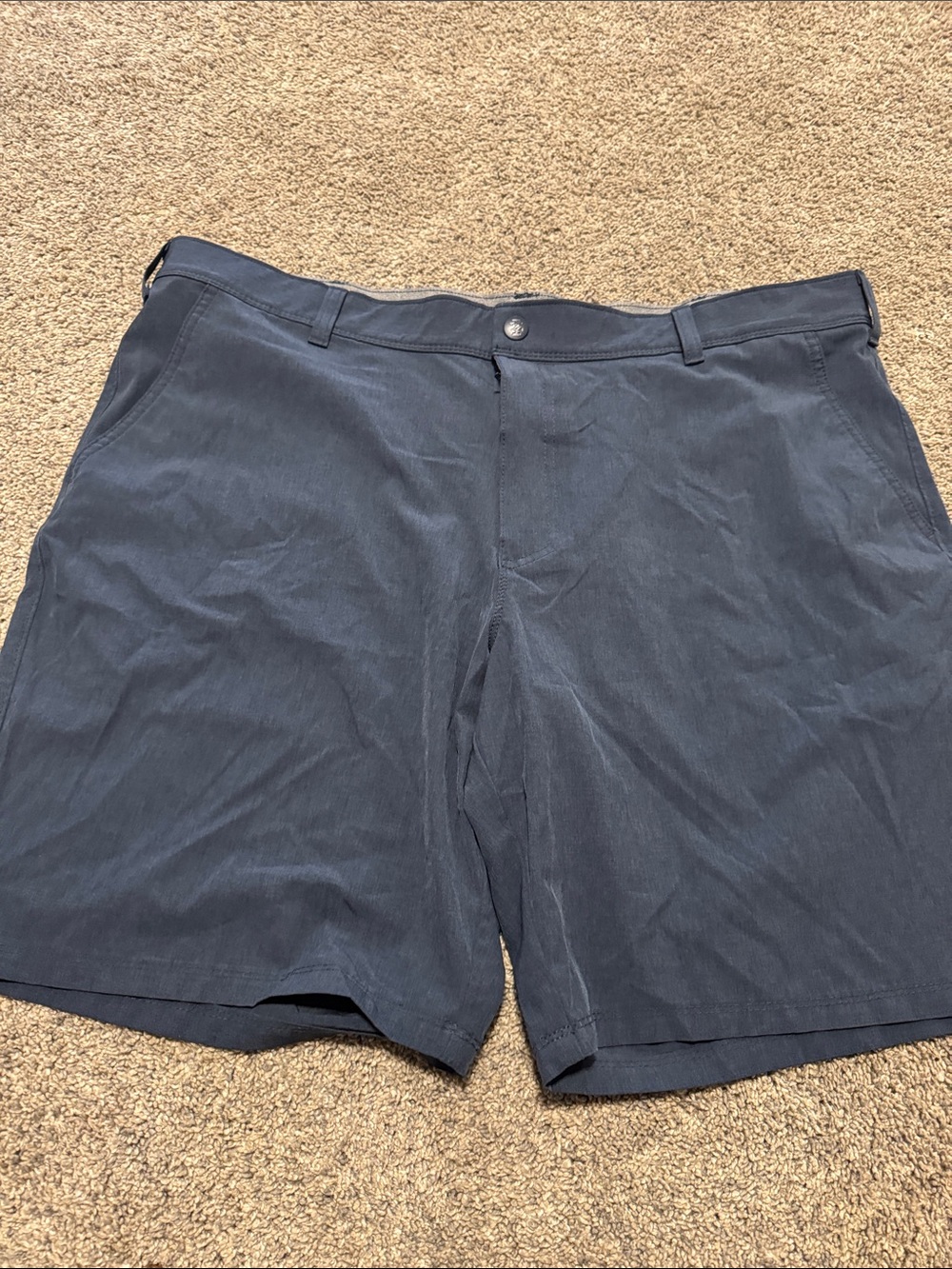 Izod Men's Dark Blue Flat-Front Shorts